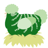 (unnamed), a leaf and gluppy chicken with a half-bar pattern