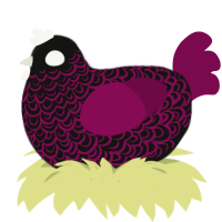 A black and wine chicken with a double-lace pattern