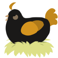 A sable and ochre chicken