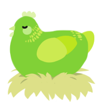 Meelo, a grass and lime chicken with a neck-band pattern