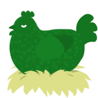 A leaf chicken with a speckle pattern