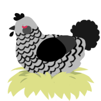 A overcast and cream chicken with a lace pattern