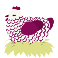 B3PX, a white and wine chicken with a lace pattern