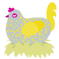 (unnamed), a silver and yellow chicken with a speckle pattern