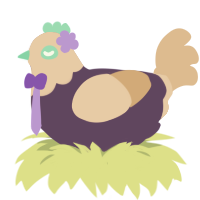 Pepe, a overcast and beige chicken with a head pattern