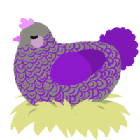 A ash and violet chicken with a double-lace pattern