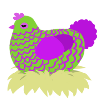 (unnamed), a grass and amethyst chicken with a lace pattern
