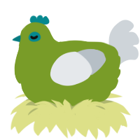 A chartreuse and mist chicken
