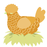 A orange and honey chicken with a lace pattern