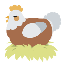 A brown and mist chicken with a head pattern