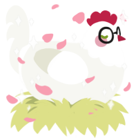A white chicken with a head pattern