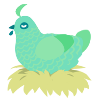 A mint and spring chicken with a lace pattern