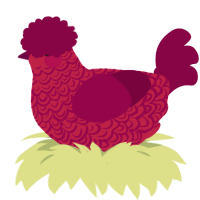 Eat The Rich, a crimson and maroon chicken with a double-lace pattern