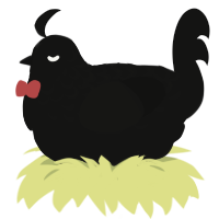 A black chicken with a half-lace pattern