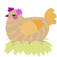 Breadcrumbs, a beige and honey chicken with a bar pattern