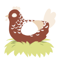 Cocoa foam, a russet and cream chicken with a half-lace pattern
