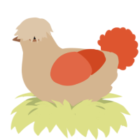 Carrot Sticks, a beige and vermilion chicken