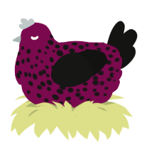 (unnamed), a wine and black chicken with a speckle pattern