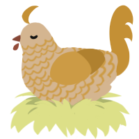 Brown Sugar, a beige and gold chicken with a lace pattern