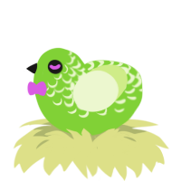 bee boop, a grass and apple chicken with a half-lace pattern