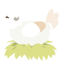 A white and cream chicken with a head pattern