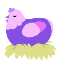 (unnamed), a blurple and lavender chicken with a head pattern