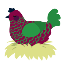 (unnamed), a maroon and viridian chicken with a lace pattern