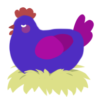 A indigo and plum chicken
