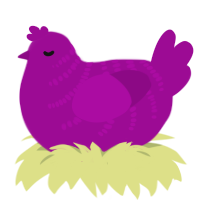 Neo, a plum chicken with a half-bar pattern