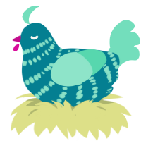 Lilypad, a sea and mint chicken with a bar pattern