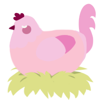 (unnamed), a rose and pink chicken with a head pattern