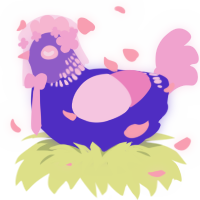 (unnamed), a indigo and pink chicken with a neck-band pattern