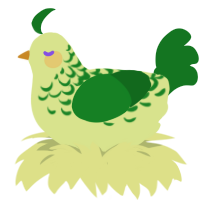 Leah, a lemon and leaf chicken with a half-lace pattern