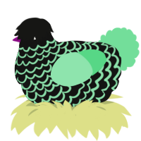 (unnamed), a black and spring chicken with a lace pattern