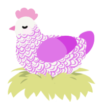 A white and orchid chicken with a double-lace pattern