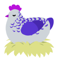 (unnamed), a mist and indigo chicken with a half-lace pattern