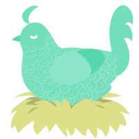Minty, a mint chicken with a double-lace pattern