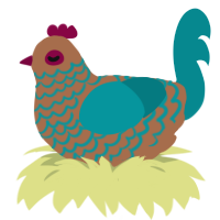 (unnamed), a brown and teal chicken with a lace pattern