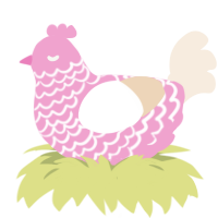pink cream, a pink and cream chicken with a lace pattern