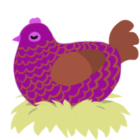 Mycophobia, a plum and russet chicken with a lace pattern