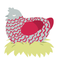 (unnamed), a silver and crimson chicken with a lace pattern