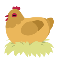 Taco, a honey and gold chicken with a head pattern