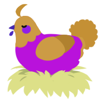 Burrito, a amethyst and gold chicken with a head pattern