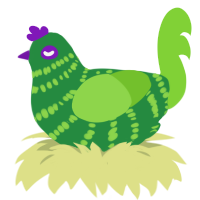 (unnamed), a viridian and grass chicken with a bar pattern
