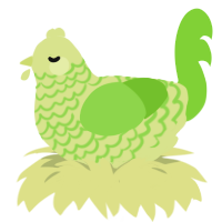 A lemon and grass chicken with a lace pattern