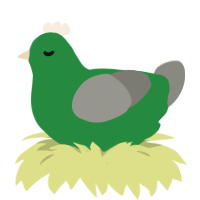 Elias, a viridian and ash chicken