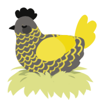 (unnamed), a grey and yellow chicken with a lace pattern