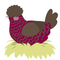 (unnamed), a maroon and bark chicken with a lace pattern