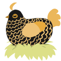 Salami, a sable and honey chicken with a lace pattern