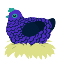 A indigo and tumblr chicken with a lace pattern